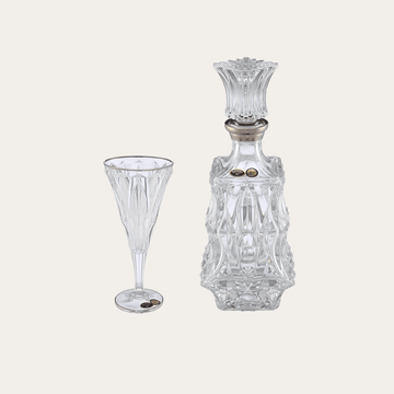 Bohemia Crystal - Drink Set 7 Pieces - 240ml - Silver - Crystal