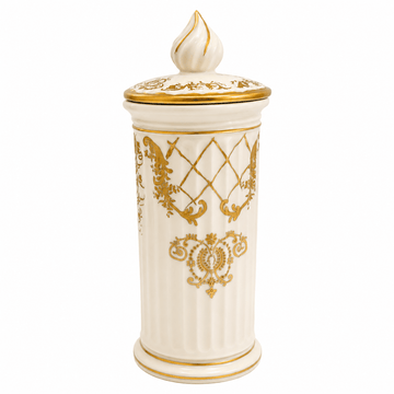Caroline - Cylindric Box H 19 cm Imperial - Beige & Gold