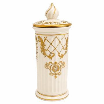 Caroline - Cylindric Box H 25 cm Imperial - Beige and Gold