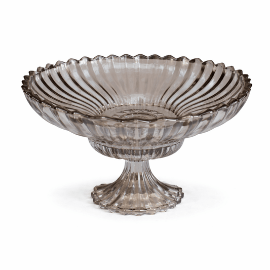 Footed Glass Plate - Black - 30x19cm