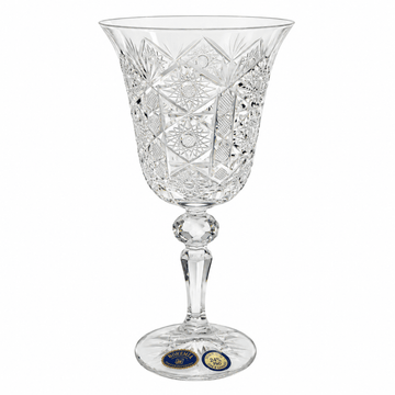 Bohemia Crystal - Hand Cut Goblet Glass Set 6 Pieces - 170 ml - Clear