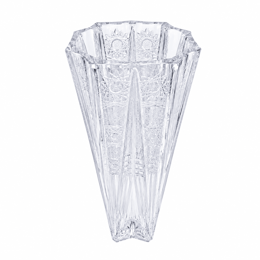 Bohemia Crystal - Hand Cut Metropolitan Vase - 35 cm - Clear