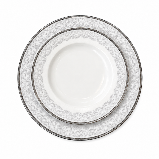 Elizabeth - Dinner Set 124 Pcs - Silver