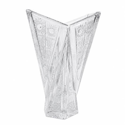 Bohemia Crystal - Origami Hand Cut Vase - 32 cm - Clear
