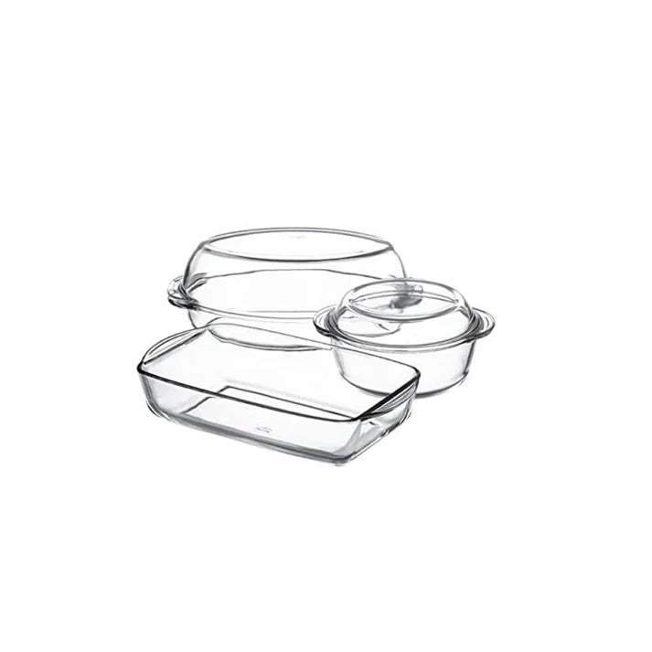 Borcam - 5 PCs1 Oven Dish and 2 Casseroles Set