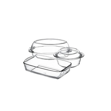 Borcam - 5 PCs1 Oven Dish and 2 Casseroles Set