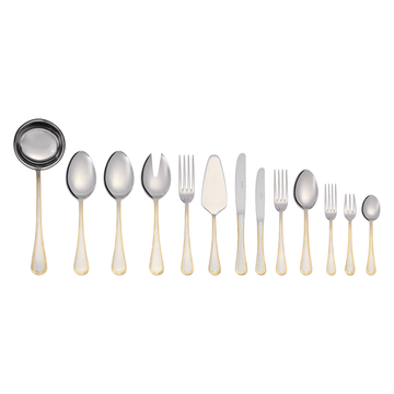 EME - Luigi XVI Cutlery Set 90 Pcs S S 18/10 Sandblasted with Gold