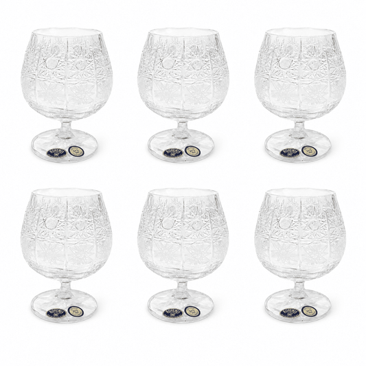 Bohemia Crystal - Brandy Glass Set 6 Pcs - 400 ml - Clear
