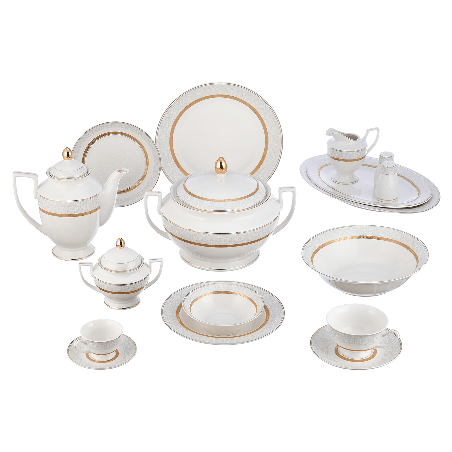 La Maya - Dinner Set 60 Pieces - Gold - Porcelain