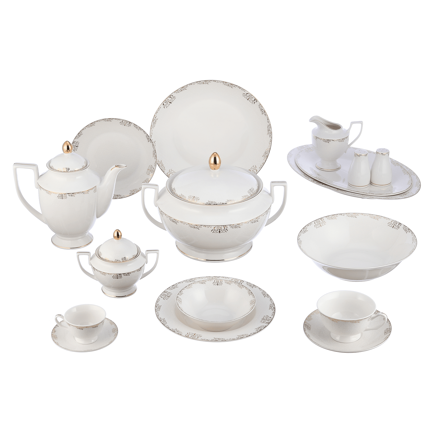 La Maya - Dinner Set 60 Pieces - Gold - Porcelain