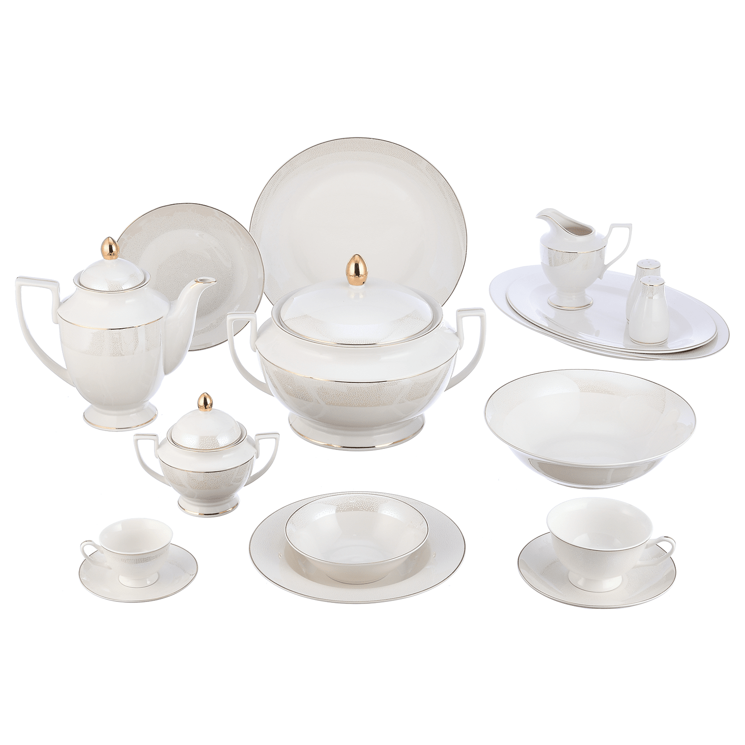 La Maya - Dinner Set 60 Pieces - Gold - Porcelain