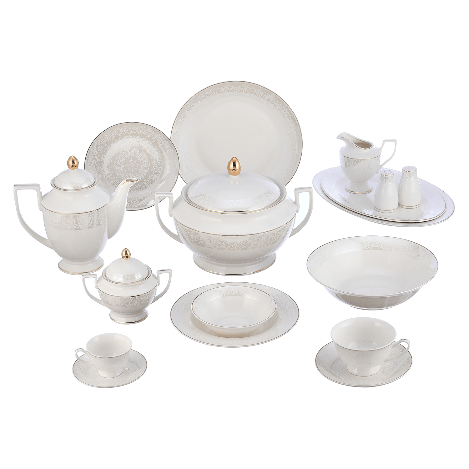 La Maya - Dinner Set 60 Pieces - Gold - Porcelain