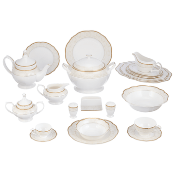 Dinner Set 125 Pieces - Porcelain - Gold