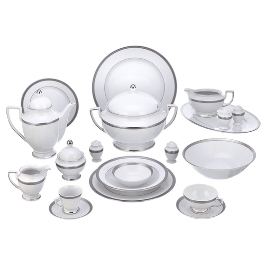 Falkenporzellan - Daily Use Dinner Set 112 Pieces - Silver - Porcelain