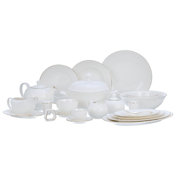Home Secret - Dinner Set 125 Pieces with Gold Rim - Porcelain - 130003531