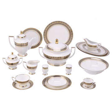 Paragon - Dinner Set 62 Pieces - Gold & Silver - Bone China