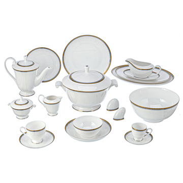 Paragon - Dinner Set 62 Pieces - Gold & Blue - Bone China