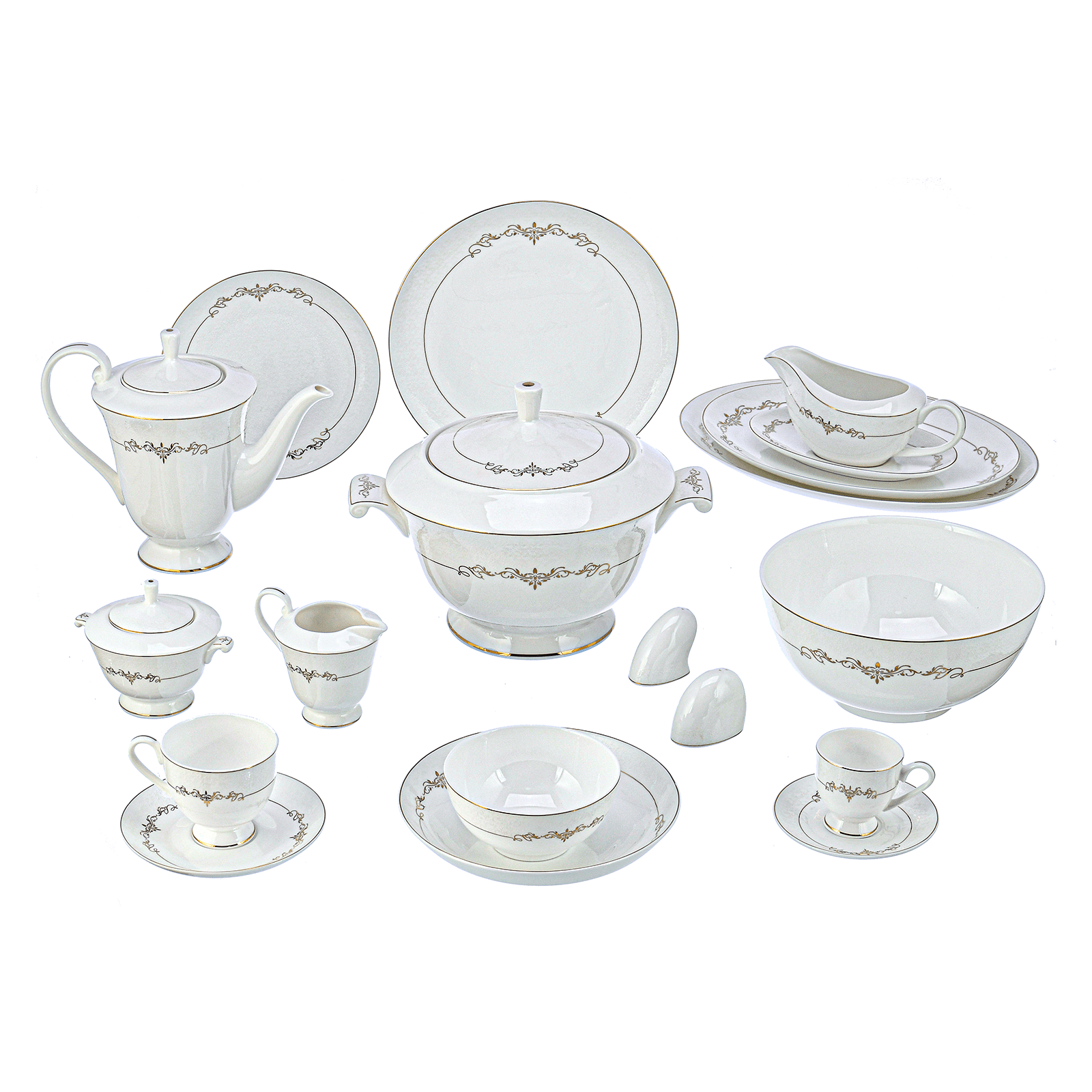 Paragon - Dinner Set 62 Pieces - Gold - Bone China