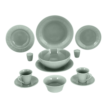 Noritake - Daily Use Dinner Set 40 Pieces - Light Green - Porcelain - 130004131
