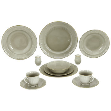 Noritake - Daily Use Dinner Set 40 Pieces - Beige with Gold Rim - Porcelain - 130004139
