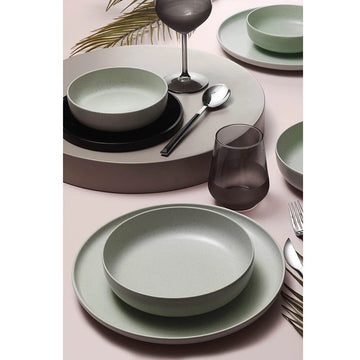 Kutahya -Daily-use Dinner Set 24 Pieces - Porcelain - Mint Green