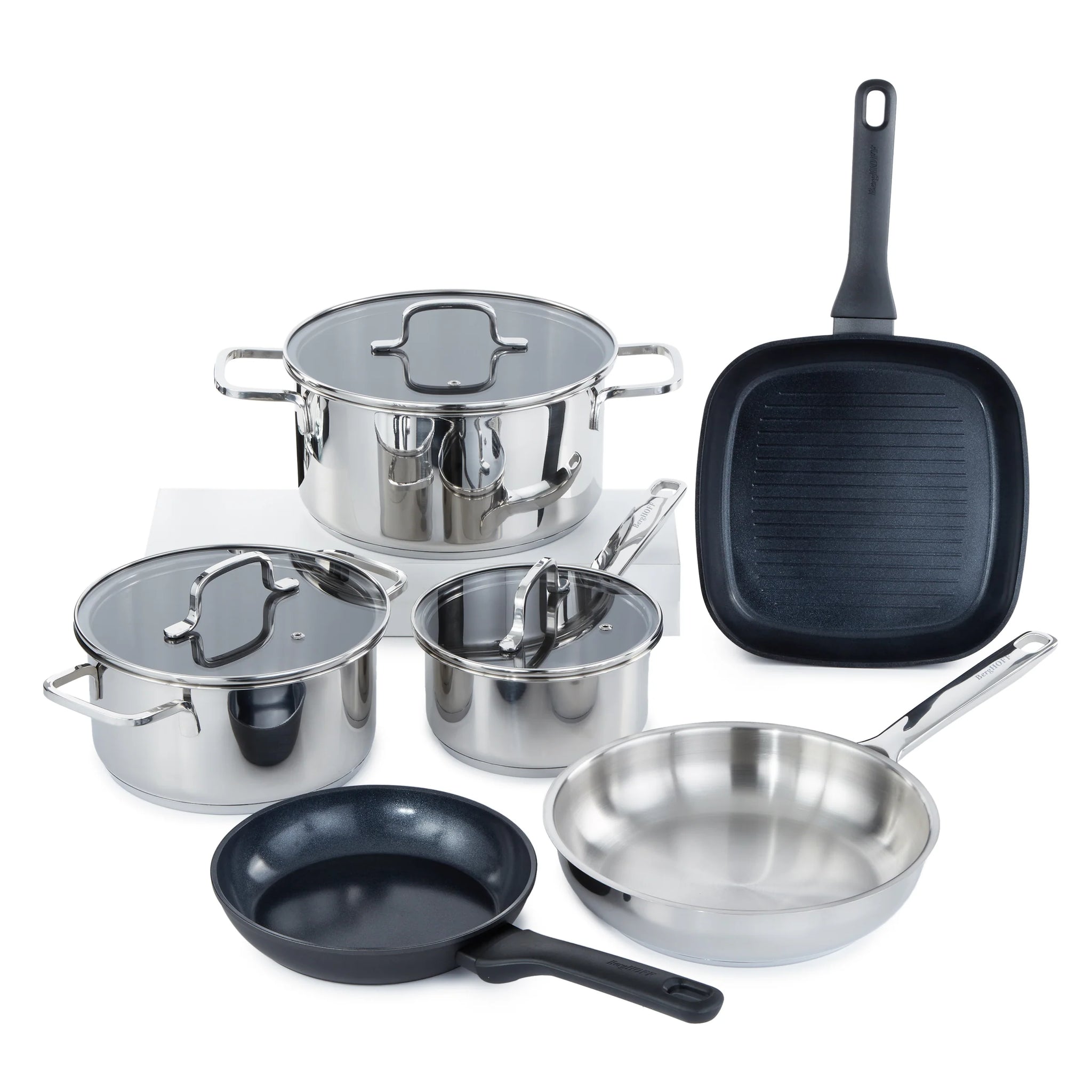 Berghoff - Dina 9 Pieces Cookware Set - Stainless Steel 18/10 & aluminium