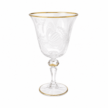 Bohemia Crystal - Goblet Glass Set 6 Pcs - 220 ml - Gold