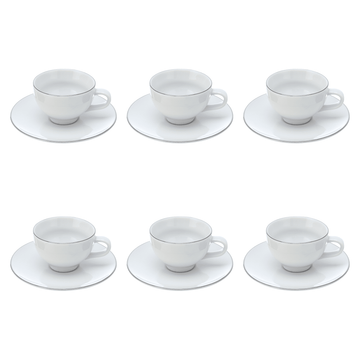 Senzo - Tea Set 6 Pieces - Silver - Porcelain - 15000137