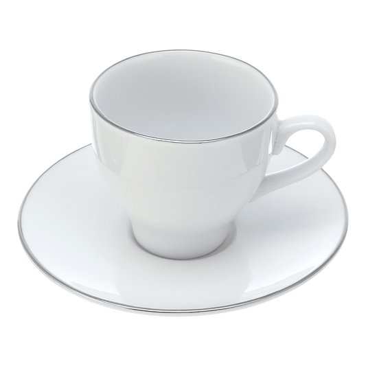 Senzo - Coffee Set 6 Pieces - Silver - Porcelain - 1600098