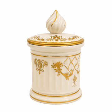 Caroline - Cylindric Box H 25 cm Imperial - Beige and Gold