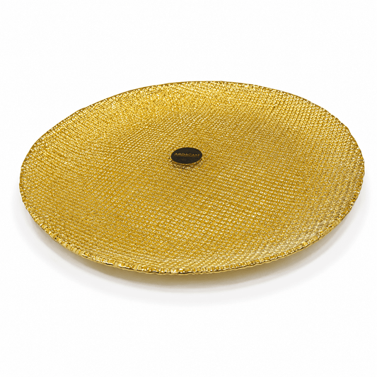 ArdaCam - Glow Serving Plate - 33 cm - Gold - Glass