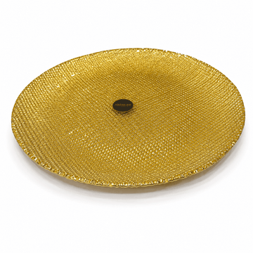 ArdaCam - Glow Serving Plate - 33 cm - Gold - Glass