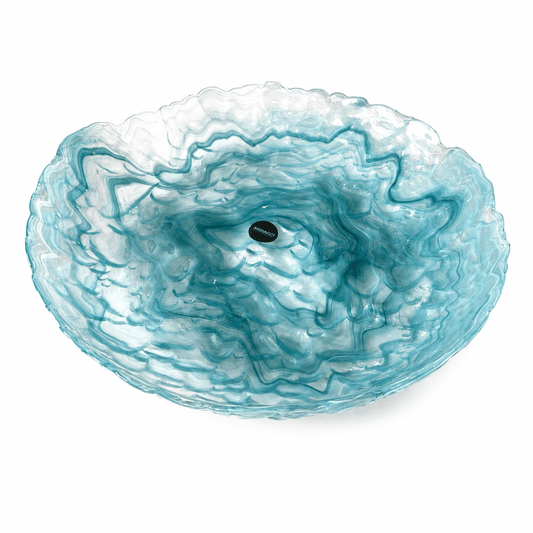 ArdaCam - Pebble Round Platter - 39.5 cm - Blue - Glass