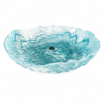 ArdaCam - Pebble Round Platter - 39.5 cm - Blue - Glass