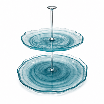 ArdaCam - Amorf 2 Tier Stand - Blue - Glass