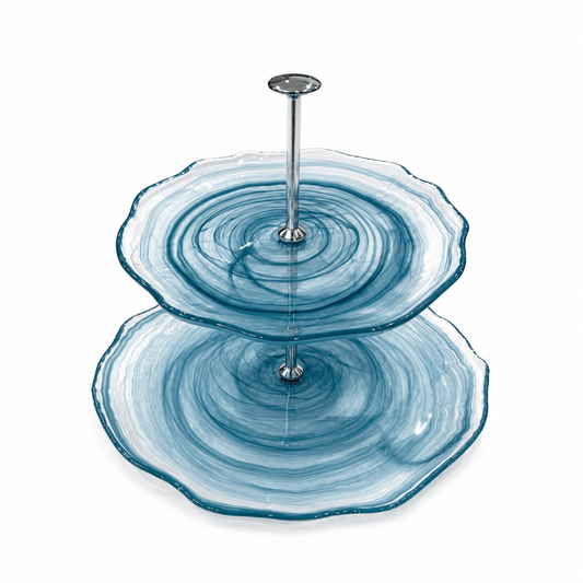 ArdaCam - Amorf 2 Tier Stand - Blue - Glass