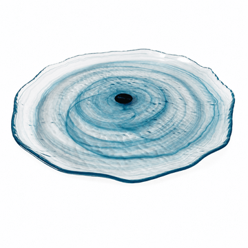 ArdaCam - Amorf Round Platter - 33cm - Blue - Glass