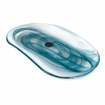 ArdaCam - Atlas Oval Platter - 35x19.5cm - Blue - Glass