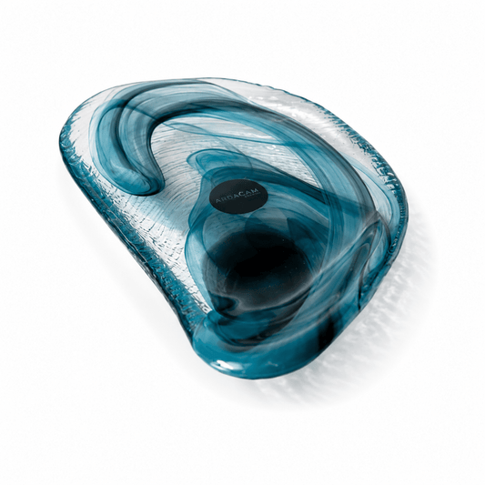 ArdaCam - Auster Oval Platter - 22.5x12.5cm - Black & Blue - Glass