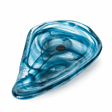 ArdaCam - Auster Organic Shaped Platter - 33x18cm - Petrol Green - Glass