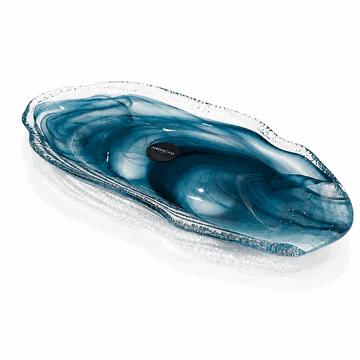 ArdaCam - Fenice Oval Platter - 30x14.5cm - Petrol Green - Glass