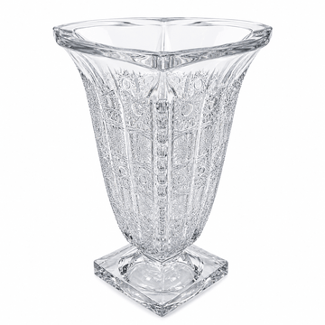 Bohemia Crystal - Hand Cut Footed Vase - 33 cm - Clear