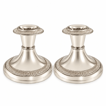 Queen Anne - Candlestick Set 2 Pcs -10x9 cm - Silver