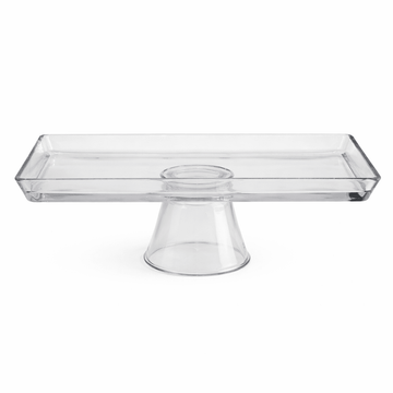Footed Glass Plate - Clear - 37x17cm