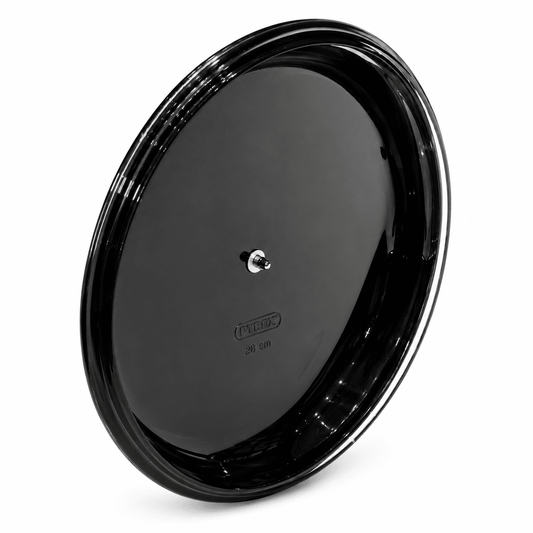 Anna Cavalli - Black Casserole with Black Pyrex Lid -28cm - Die Cast Aluminum