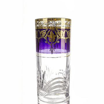 RCR - Aurea Highball Glass Set 6 Pcs - 370ml -  Purple & Gold