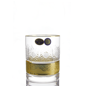 Bohemia Crystal - Tumbler Glass Set 6 Pcs - Gold - 280ml