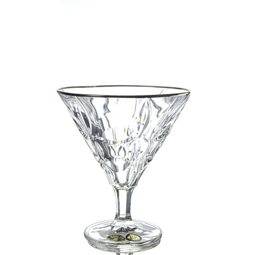 Bohemia Crystal - Jelly Set 6 Pcs Silver rim - 300 ml