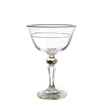 Bohemia Crystal - Jelly Glass Set 6 Pcs - Gold Rim - 200ml