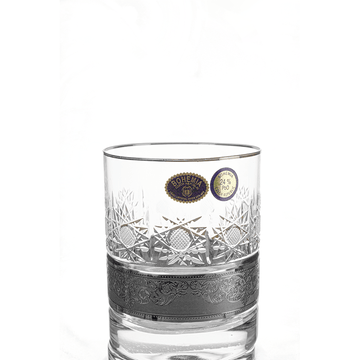 Bohemia Crystal - Tumbler Glass Set 6 Pcs - Silver - 280ml